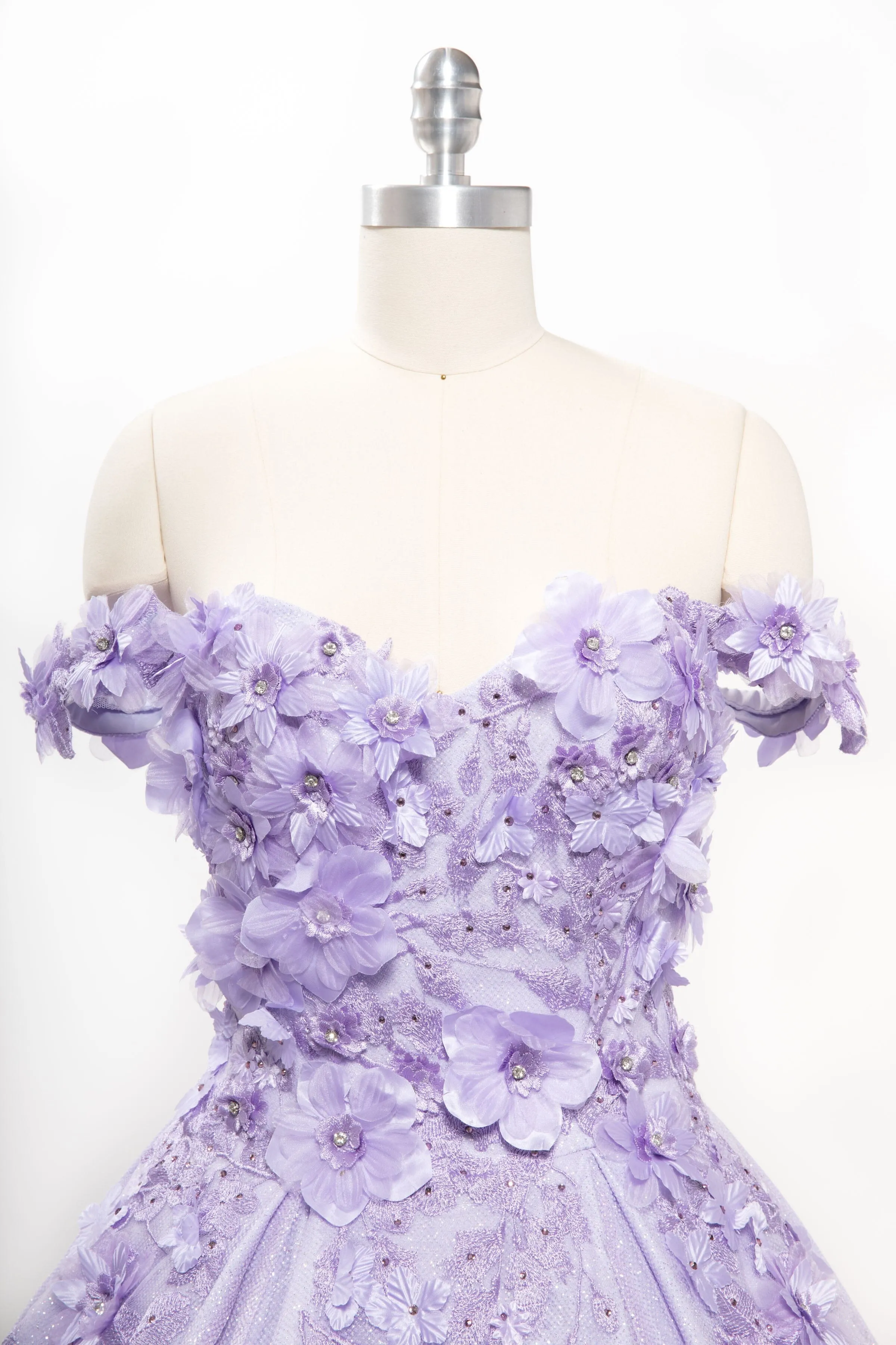 3D Floral Off Shoulder Ball Gown by Coya L2501