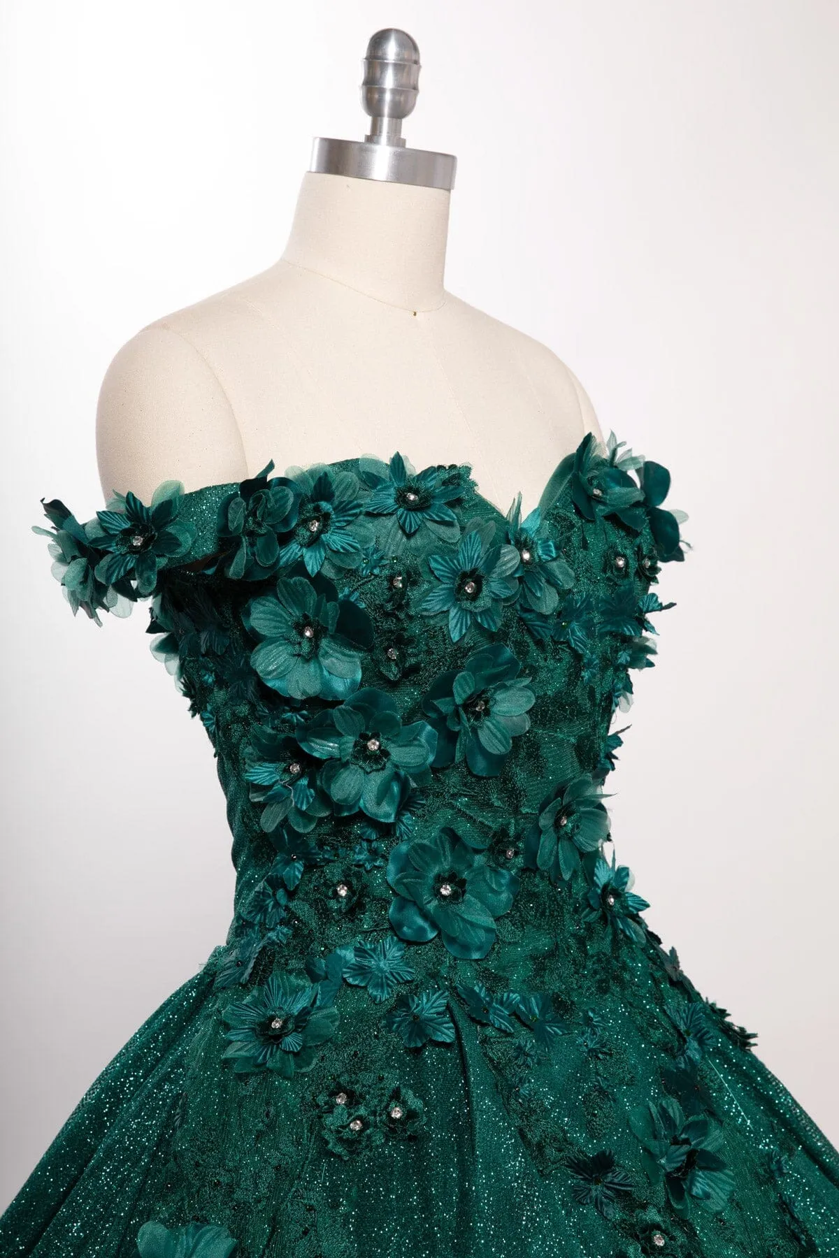 3D Floral Off Shoulder Ball Gown by Coya L2501