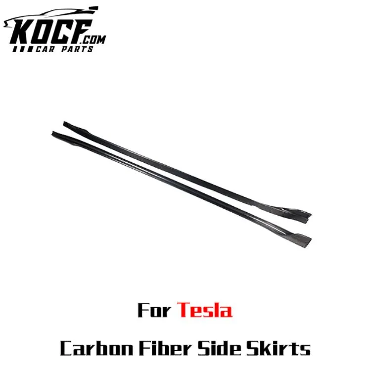For Tesla model 3 Car accessories Carbon Fiber Car Parts Side Skirts